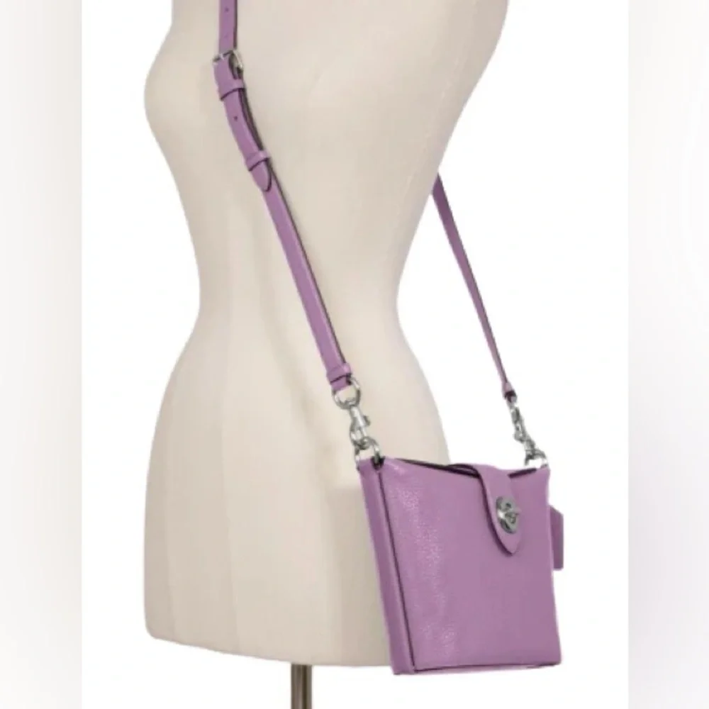 RARE Coach Addie Lavender Leather Crossbody Bag small - Picture 2 of 15